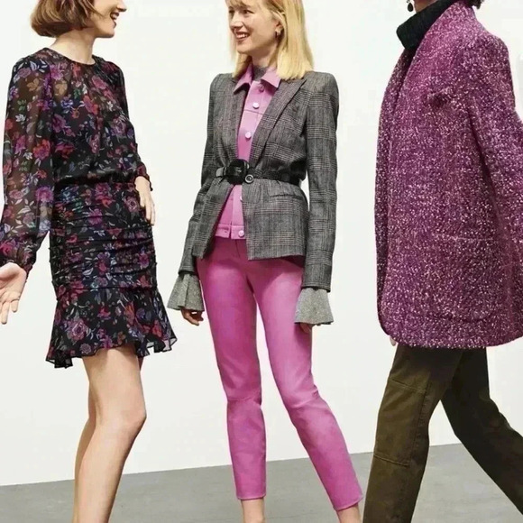 Veronica Beard Brock Dickey Jacket 0 Blazer Wool Grey Plaid Strong Shoulder $695 - Picture 8 of 16